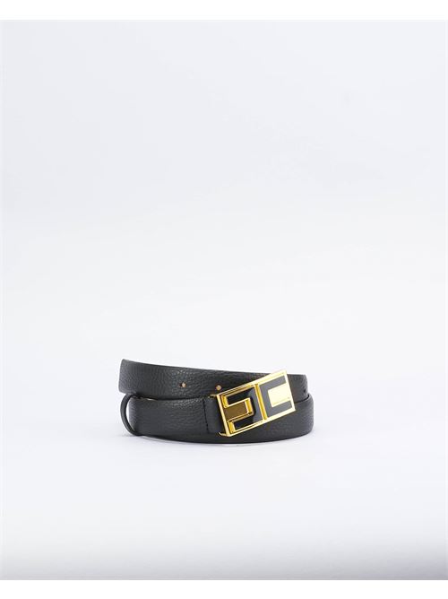 Leather belt with enamel logo plaque Elisabetta Franchi ELISABETTA FRANCHI | Belt | CT02S46E2110